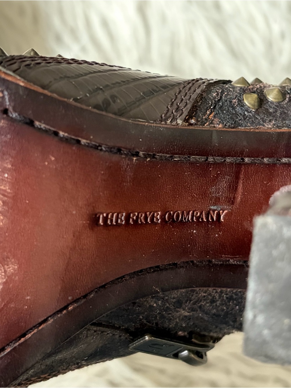 Frye Remy Deco Studded Leather Western Brown Heeled Ankle Booties Boots EUC 6.5 - Picture 9 of 11